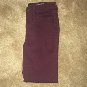 burgundy jeans